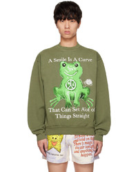 Online Ceramics Green Peace Frog Sweatshirt