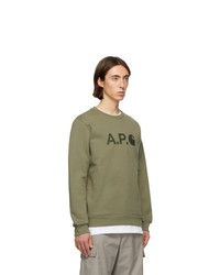 A.P.C. Khaki Carhartt Wip Edition Ice H Sweatshirt