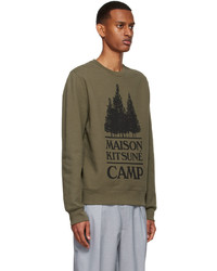 MAISON KITSUNÉ Khaki Cotton Sweatshirt
