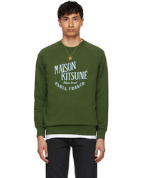 MAISON KITSUNÉ Khaki Flocked Palais Royal Classic Sweatshirt