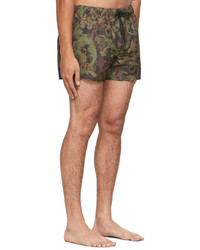 Versace Underwear Green Barrocoflage Swim Shorts
