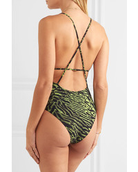 Ganni Tiger Print Swimsuit