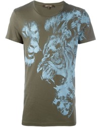 Roberto Cavalli Doubl Lion Print T Shirt