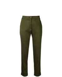 Olive Print Tapered Pants