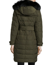 Burberry Brit Allerdale Double Breasted Puffer Coat With Fur