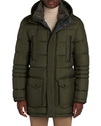 Bugatchi Faux Hooded Water Repellent Puffer Coat