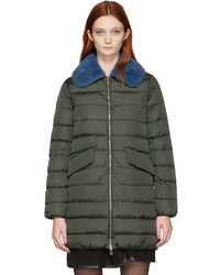 Moncler Green Down Indis Coat