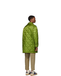 Gucci Green Quilted Gg Coat