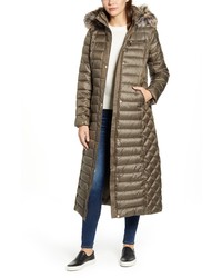 Gallery Long Packable Quilted Hooded Parka With Faux