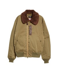 Beams Plus B 15 Down Feather Fill Jacket With Genuine Shearling Collar