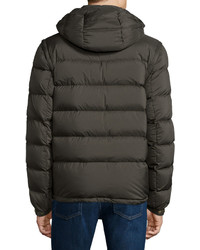 Burberry Brit Basford Puffer Jacket With Removable Hood Olive