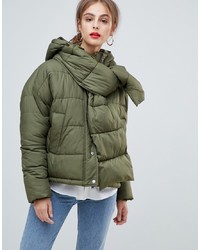 Vero Moda Hooded Padded Jacket With Scarf