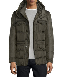 Moncler Jacob Mixed Media Down Field Jacket Olive
