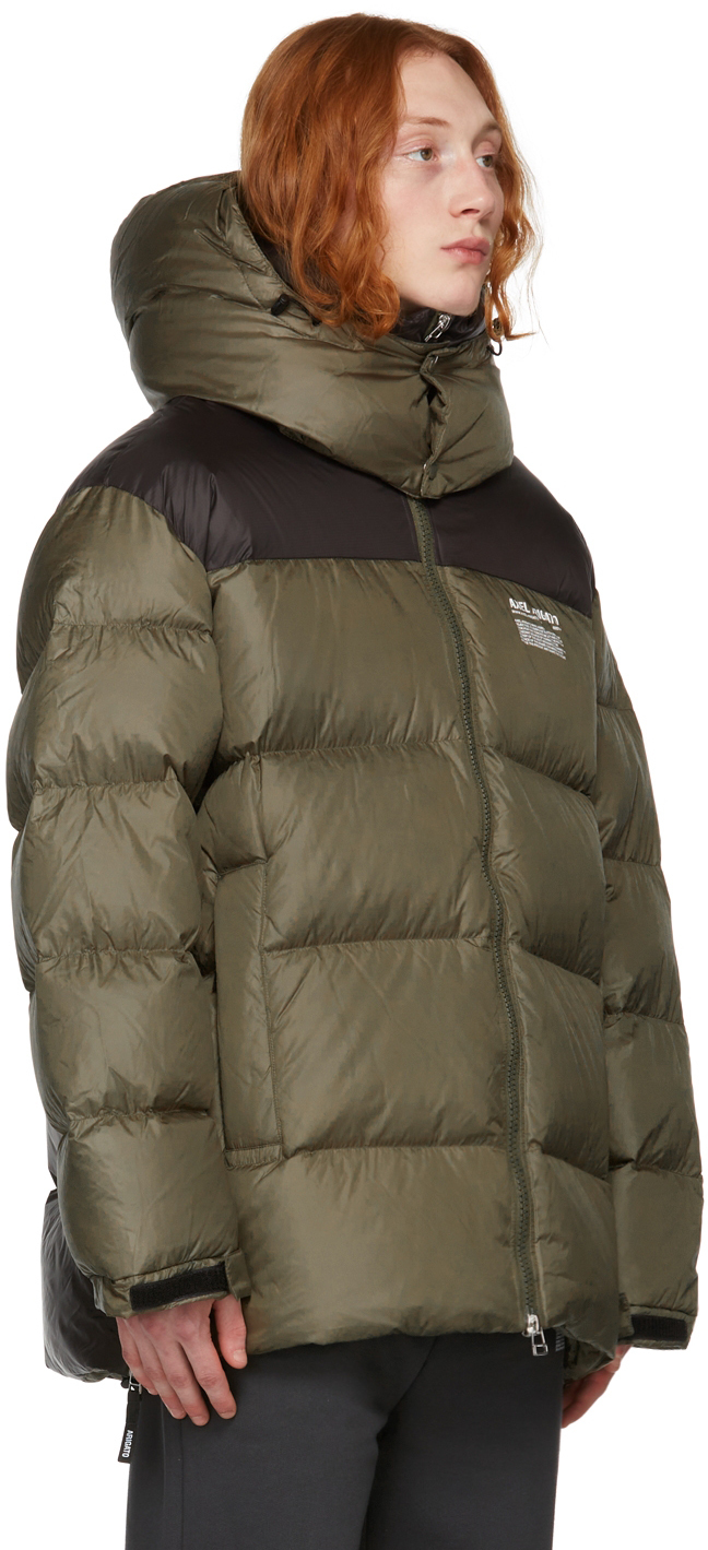 Axel Arigato Khaki Black Down Bi Color Nunatuk Puffer Jacket, $755 ...