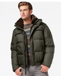 Andrew Marc Marc New York Fauxmula Puffer Jacket With Removable Hood