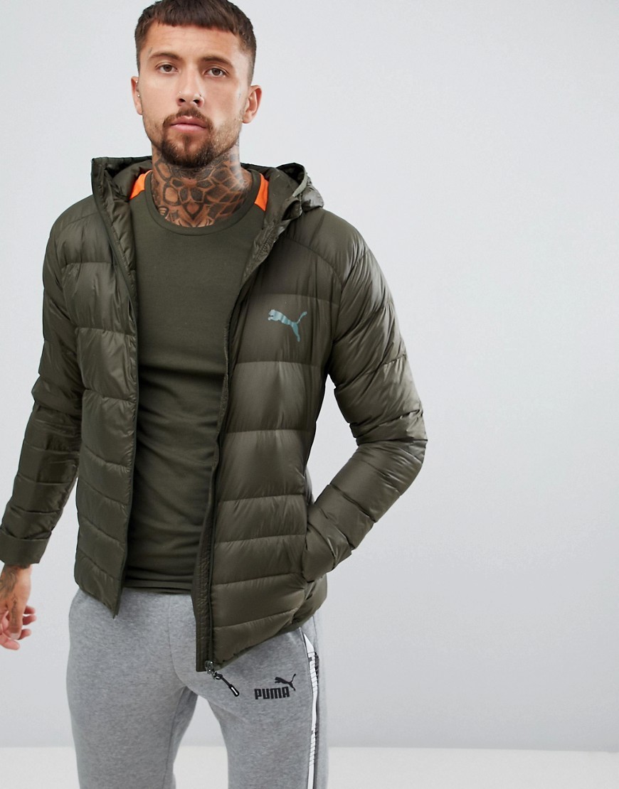 Puma Packable Hooded Jacket In Green 