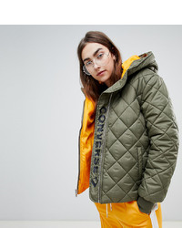Converse Quilted Puffer Jacket In Khaki