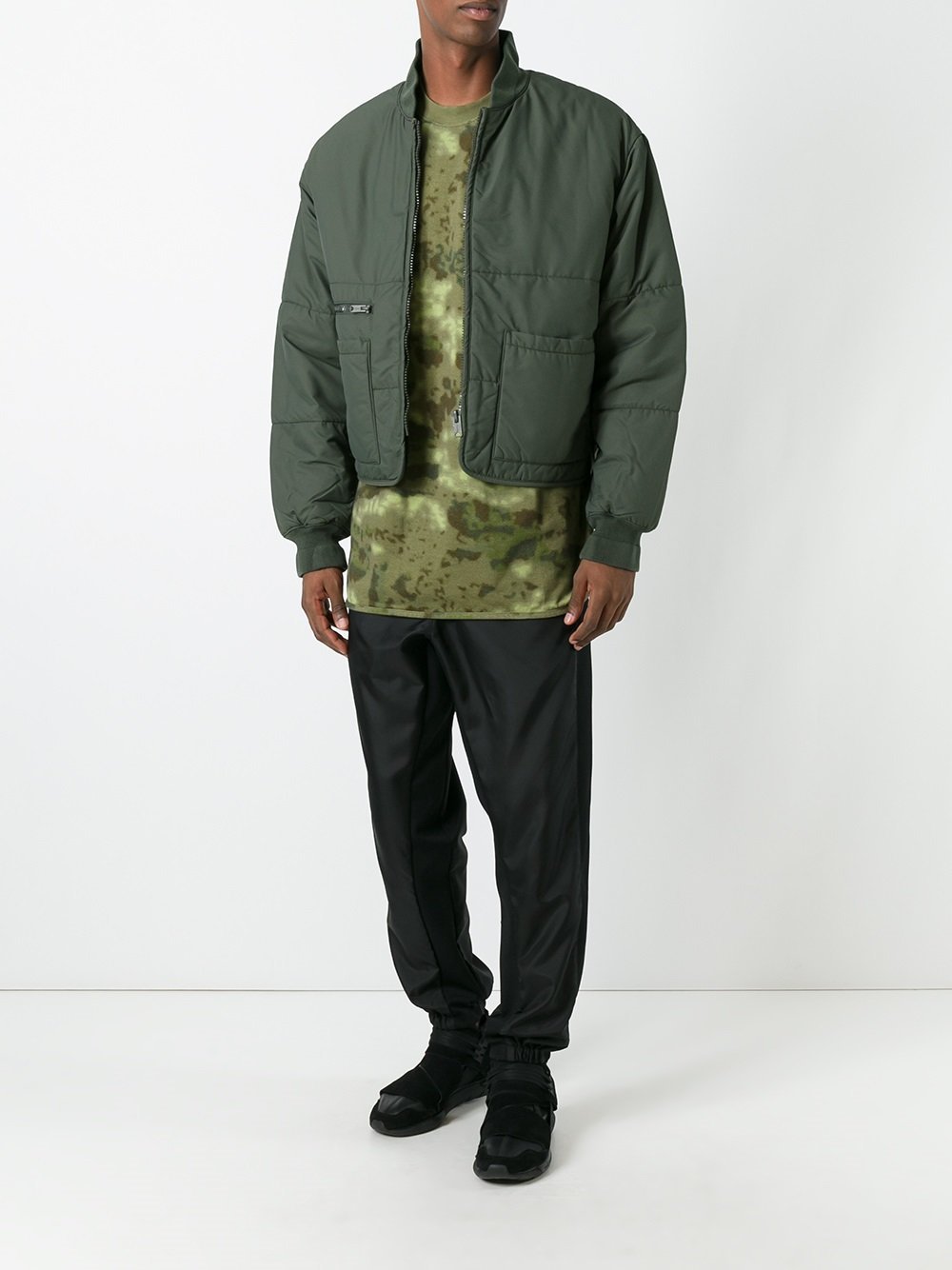 Yeezy Season 3 Puffer Bomber Jacket Green, $711 | farfetch.com | Lookastic