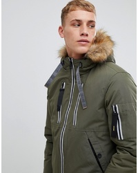Esprit Short Parka With Teddy Lined Faux Fur Hood