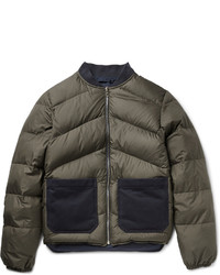 The Workers Club Reversible Cotton Drill Trimmed Quilted Down Bomber Jacket