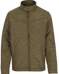 River Island Green Only Sons Quilted Jacket