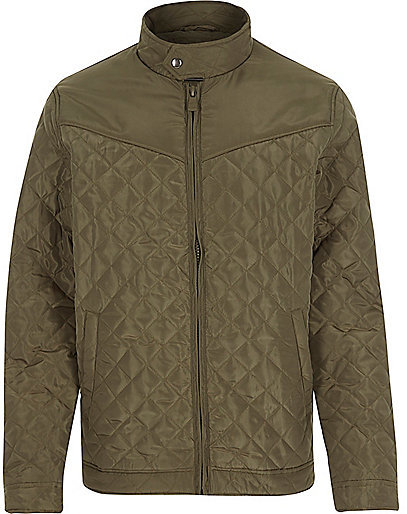 River Island Green Only Sons Quilted Jacket, $88 | River Island | Lookastic