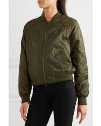 Vince Quilted Shell Bomber Jacket Army Green