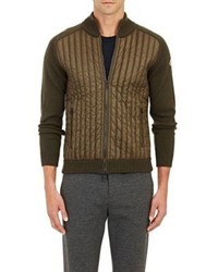 Moncler Quilted Sweater Jacket Green