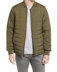 Nordstrom Shop Quilted Bomber Jacket In Olive Night At