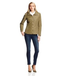 Jessica Simpson Zip Front Quilted Jacket With Contrast Lining