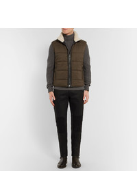 Belstaff Fyfield Shearling Trimmed Quilted Ripstop Gilet
