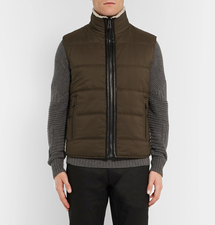 Belstaff Fyfield Shearling Trimmed Quilted Ripstop Gilet, $725 | MR ...
