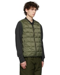 TAION Green Down Zip Vest