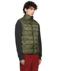 TAION Khaki High Neck Quilted Down Vest