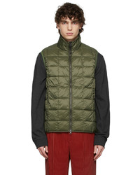 TAION Khaki High Neck Quilted Down Vest