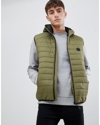 D-struct Quilted Lightweight Hooded Puffer Gilet Fine Nylon