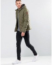 Blend of America Blend Hooded Quilted Jacket Ivy Green