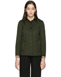 Burberry Green Diamond Quilted Ashurst Jacket