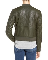 Paige Zoey Quilted Leather Bomber Jacket