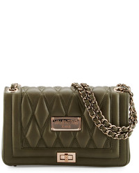 Olive Quilted Leather Crossbody Bag