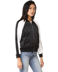 Cupcakes And Cashmere Brice Quilted Satin Bomber Jacket