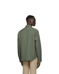 Kenzo Green Quilted Shirt Jacket