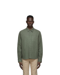Kenzo Green Quilted Shirt Jacket