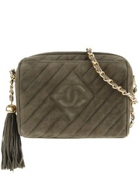 Olive Quilted Suede Bag