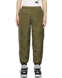 Olive Quilted Sweatpants