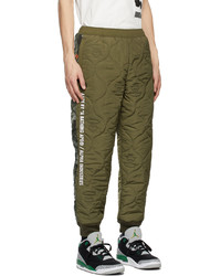AAPE BY A BATHING APE Khaki Alpha Industries Edition Quilted Logo Lounge Pants
