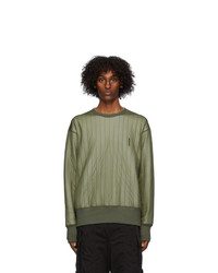 Olive Quilted Sweatshirt