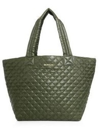 Olive Quilted Tote Bag