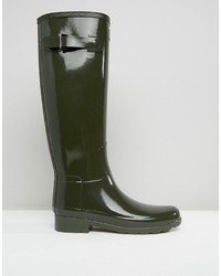 Hunter Original Refined Gloss Dark Olive Tall Wellington Boots
