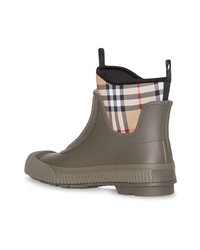 Burberry Vintage Check Neoprene And Rubber Rain Boots